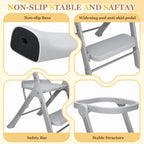 Toddler Tower with Safety Net, 2-Steps Step Stool Standing Tower with Anti-Drop Safty Railing for Kitchen Counter Bathroom Sink Learning, Kitchen Helper for Kids Ages 3 to 6 Years