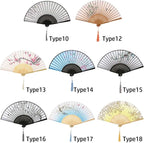 Retro Flower Pattern Home Decoration Elegant Folding Fan Painting Handheld Fan Dance Performance Props