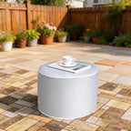Multipurpose Outdoor Ottoman for Patio 20x14 Inches, Backyard, Additional Seating, Footrest, Side Table,Outdoor Patio Bean Bag Ottoman (Light Gray, Round)