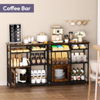 SWTYMIKI Coffee Bar Cabinet Station - Farmhouse Small Coffee Stand Station with Doors, Rustic Storage Organizer for Kitchen, Buffet Sideboard Cabinet Table for Home, Office, Corner, Bar, Espresso