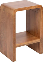 Kate and Laurel Reddy Modern Arched Wood Side Table, 16 x 12 x 24, Warm Natural, Transitional Two-Tier End Table for Use as a Bedroom Nightstand or Small Record Player Stand