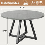 Jocoevol 42'' Round Dining Table Kitchen Dining Room Circle Dinner Pedestal Table for 4, Space Saving Wood Kitchen & Dining Room Furniture (Grey)