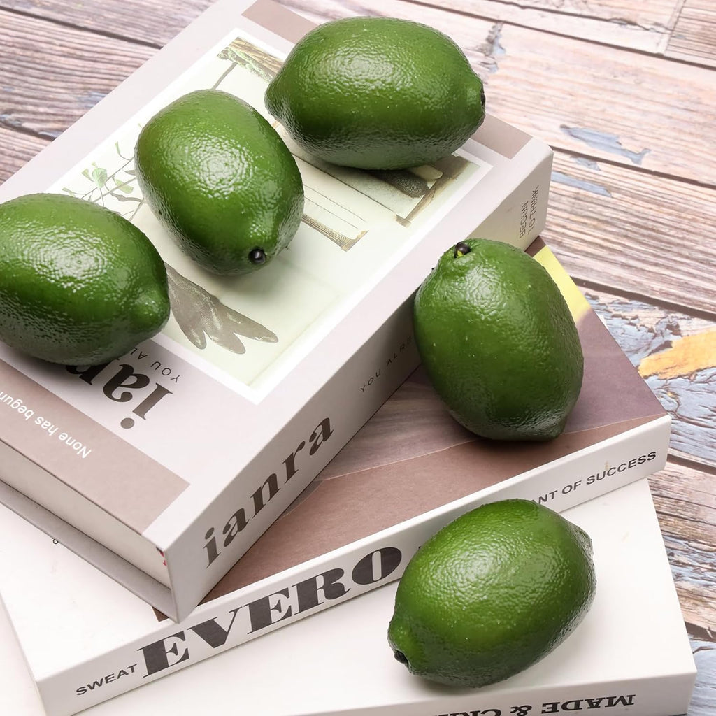 Gresorth 12pcs High-Grade Fake Green Lemon Decoration Realistic Fruits Artificial Lime for Home Party Holiday Adornment