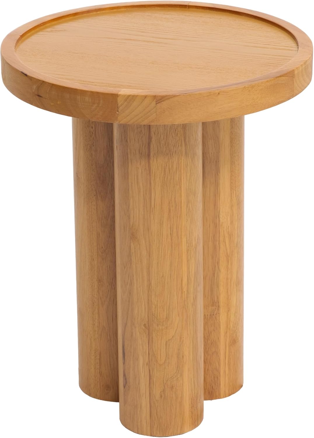 Christopher Knight Home Benny Round Solid Wood End Table, Wooden Side Table with Pedestal Base, Modern Accent Table for Living Room/Bedroom/Small Spaces, Indoor Small Pedestal Table, Natural
