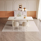 Guyii 78.97" White Rectangular Dining Table, Modern Kitchen Table, Indoor Dining Table for Kitchen, Bar, Living Room, Small Spaces, Easy Assembly, Table Only