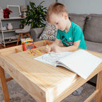 Papablic 2 in 1 Kid Activity Table with Large Storage for Older Kids Compatible with Lego Building Block for Boys Girls Birthday Day Gift