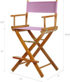Casual Home 220-05/021-22 Director Chair 24" - Counter Height Honey OakFrame/Pink Canvas