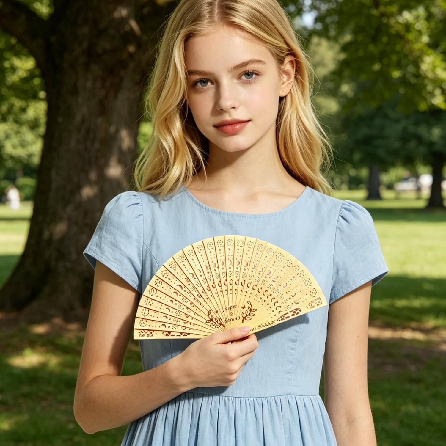 10-100 Pcs Personalized Wedding Fans for Guests, Custom Wooden Folding Hand Fan Bulk, Engraved Name Date Wedding Favors, Personalized Hand Fans for Wedding Bridal Shower Baby Shower Party