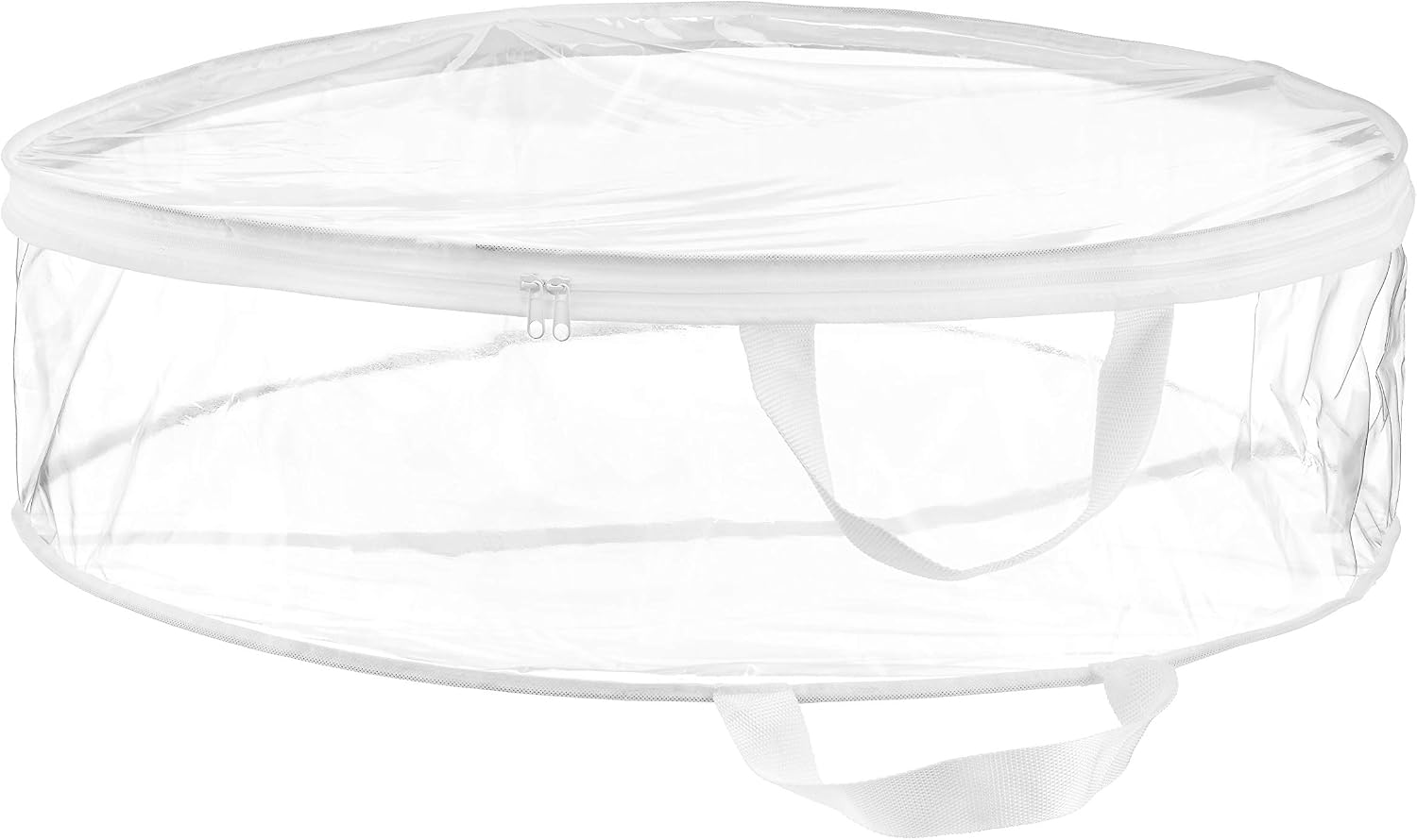 Whitmor Clear Wreath Storage Container with Tear Resistant PE Material, 30" Christmas Storage Bag with Reinforced Handle and Zipper for Artificial Wreath, Garland and Holiday Decor Organization
