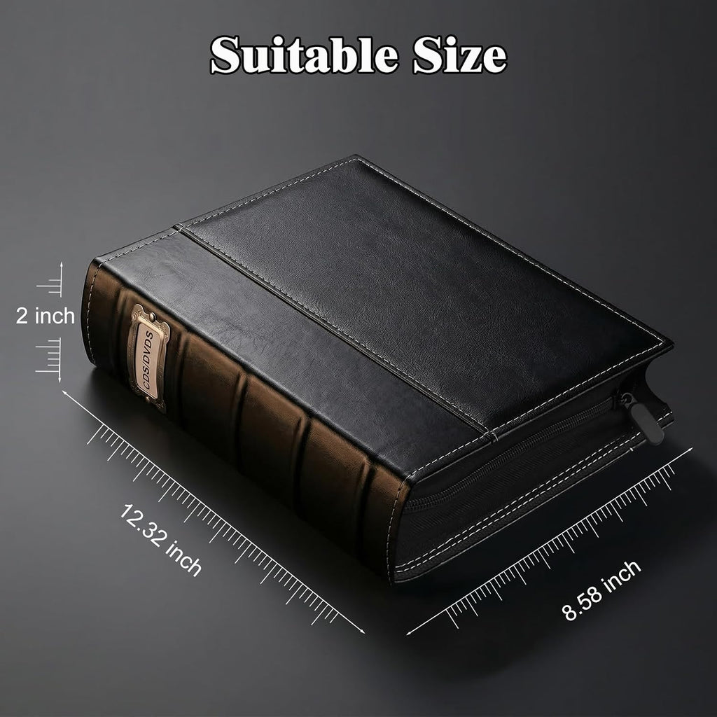 CD DVD Storage Binder, Holds 56 Discs and 28 Booklets with Tag Slots, PU Leather Wallet Organizer for Blu-ray Movies, Music, Video Games, Home and Car