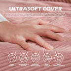 Giant Bean Bag Chair for Adults Teens and Kids, Cozy Fluffy Corduroy Beanbag Chair with Filler Large Floor Lounge Sofa for Living Room, Bedroom(L-Rose)