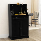 ARTPOWER 54" Kitchen Microwave Cabinet/Stand with Storage and Drawers, Pantry Storage Cabinet with Hutch & Adjustable Shelves for Kitchen, Dining Room, Living Room, Hallway in Black