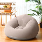 Realspring 6 9 12 Pcs Inflatable Bean Bag Chairs for Adults with Electric Air Pump, Blow up Couch Folding Portable Inflatable Couch Lazy Sofa for Outdoor Movie Night Camping(Coffee,6 Pcs)