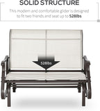 Outdoor Double-Seat Glider Bench for Patio and Balcony