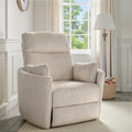 Power Swivel Rocker Recliner with 2 Pillows Power Nursery Glider Recliner Comfy High Back Electric Rocking Recliner for Adults Nursing Bedroom Living Room Brown