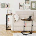 7-Level Adjustable C-Shaped End Table, Small Side Table for Couch, Sofa TV Tray Table for Living Room, Bedroom, Bedside ET-SA-BRW1