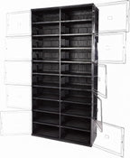 10 Tiers 40 Pairs Collapsible Shoe Rack Organizer with Doors Foldable Shoe Rack Organizer Cabinet for Closet Entryway Living Room