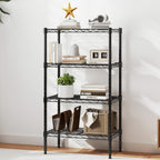 DUMOS 4-Tier Metal Wire Storage Shelves, Adjustable Standing Storage Rack Shelf, Heavy Duty Steel Shelving Unit Organizers for Kitchen Bathroom Pantry Garage, 23.3" Wx13.4 Dx47 H, Black