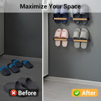Multi-Functional Wall Mounted Storage Rack Foldable Shoe Holder for Bathroom and Entryway Space Saving Organizer(Blue)