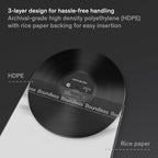 Boundless Audio Vinyl Record Sleeves - 100 x Premium Vinyl Inner Sleeves with Anti-Static Rice Paper & HDPE - Archival 3-Layer Record Covers for 12" LPs - Acid-Free Polylined Album Covers for Storage