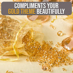 Luxury Gold Party Decorations; Sparkling Diamond Confetti, Table Decor & Vase Filler for Elegant Wedding Centerpiece Arrangements