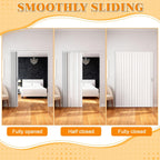 Accordion Door PVC Folding Door Space Saving for Closet Room Divider, 48"x80" 63"x80" Interior Folding Door with Hardware, No Floor Track, Waterproof UV Resistant (62.99" * 79.53", Single Door)