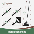 Eyliden Broom, Angle Broom with 57" Long Handle, PET Bristles - Fit Heavy-Duty Cleaning, Also Works Well Fine Dust - Commercial Outdoor Indoor Sweeper for Courtyard Sidewalk Deck Kitchen Lobby, Black