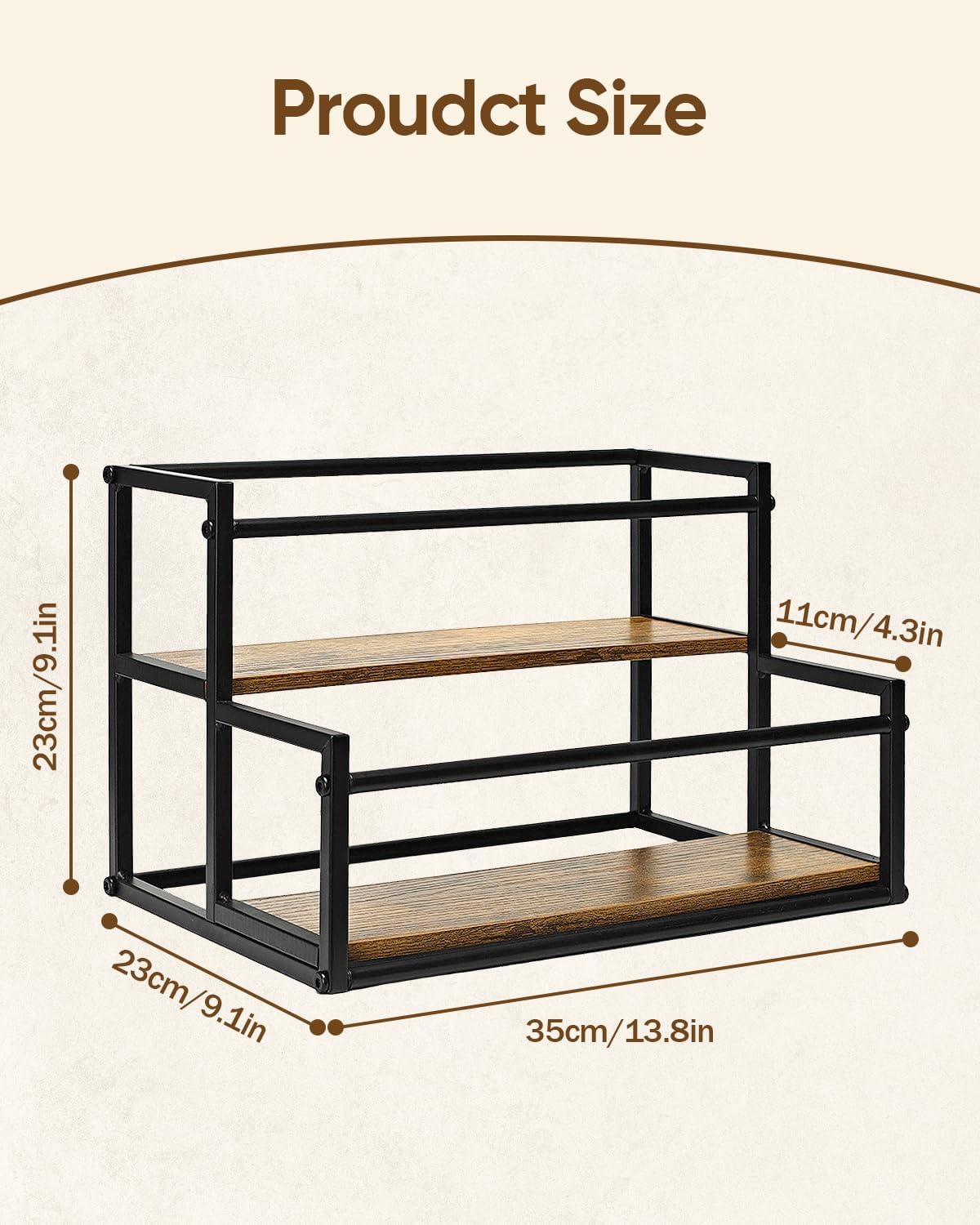Okydoky 2-Tier Coffee Syrup Rack Holds 8 Bottles - Sturdy Stand for Coffee Bar, Kitchen & Beverage Station, Universal Holder for Syrup, Sauce & Wine Bottles