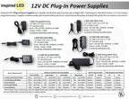 Inspired LED Power Supply | 12V 2 AMP | for Under Counter Lighting Systems and Kits | 12VDC