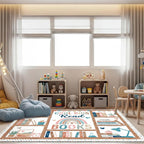 3.3 x 3.9 ft Boho Classroom Rug Library Reading Rug Calming Corner Mat Bookshelf Mental Health Area Washable Non Slip Soft Fluffy Carpet for School Bedroom Living Room Playroom