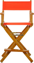 Casual Home Director's Chair ,Honey Oak Frame/Orange Canvas,24" - Counter Height