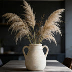 MILÖNGA Ceramic Vase Raw Terracotta Vase for Centerpieces,Modern Farmhouse Rustic Vintage Flower Vase for Pottery Barn Home Decor,Living Room,Kitchen Bedroom (Off-White, 7.5 Inches)