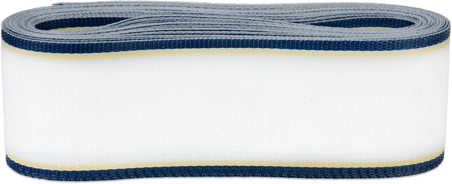 Lawn Chair USA Replacement Lawn Chair Webbing - Webbing for Lawn Chairs, Beach and Camping. UV-Resistant Webbing Strap Made with Durable Polypropylene (2 1/4" x 50', St. Augustine White)