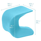 ECR4Kids Wave Seat Perch Stool, 14in - 15.1in Seat Height, Flexible Seating, Blue, 2-Pack