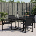 Patio Chairs 4 Pack Black Steel Textilene Sling Chairs with Foldable Backrest for Compact Storage