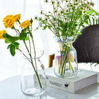 Gute Glass Vases for Decor, Modern Decorative Flower Vase Centerpieces Table Home Indoor Desk Decor Living Room, Kitchen, Office Wedding or Housewarming Gifts (Clear)