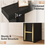 Modern Entryway Table, 55'' Wood Console Table with Storage Couch Table Behind Sofa Black Living Room Table for Entryway Hallway, Foyer
