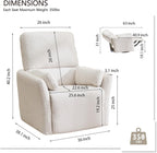 Power Rocker Swivel Recliner Chair for Adults, 26" Extra Wide Glider Reclining Nursery Chair w/USB & Type-C Charger Rocking Chairs for Living Room Bedroom Beige