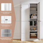 61" Metal Kitchen Pantry Cabinet Adjustable Storage with 4 Shelves (110lb Capacity), Freestanding Pantry Organizer for Kitchen, Pantry, Living Room