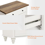 WAMPAT 34’‘ White Buffet Cabinet with Doors and Drawer, Wood Kitchen Storage Cabinet Modern Farmhouse Coffee Bar Table Sideboard Credenza for Dining Room
