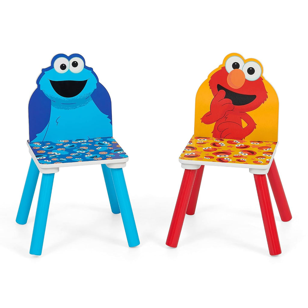 Delta Children Sesame Street Kids Table and 2 Chair Set with Storage, Blue | Greenguard Gold Certified, Kids Table & Chair Set for Toddlers & Children for Arts/Crafts, Snack Time, Durable Activity Table