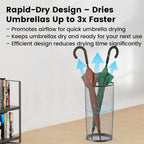 19.5" H Mesh Umbrella Stand - Ventilated Mesh Umbrella Holder for Entryway - Extra Capacity Storage for Umbrellas Canes & More - Freestanding Indoor Organizer 10.4" L x 10.4" W x 19.5" H - 2P Black