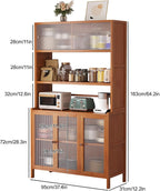 Narrow Kitchen Pantry Storage Cabinet, Sliding Racks with Door, Kitchen Pantry Cabinet with Doors and Drawers, Cupboard for Dining Room Living Room Furniture