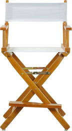 Casual Home 24" Director's Chair Honey Oak Frame-with White Canvas, Counter Height