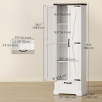 HOMCOM 71" Tall Kitchen Pantry, Farmhouse Storage Cabinet with Barn Doors, Drawer and Adjustable Shelves, Freestanding Food Pantry Cabinet for Kitchen, Dining Room, White