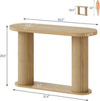 Garvee Fluted Console Table, 42.5 Inch Narrow Wood Entryway Table with Storage Shelf, Sofa Table Behind the Couch, for Hallway, Living Room, Foyer, Entrance, Natural Oak
