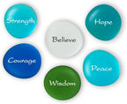 Lifeforce Glass The Mermaid's Message: Frosted Sea Glass Stones, Six Inspiring Words in Beach Colors, Packaged in a Deluxe Box Set I