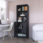 Modern 2-Door Bookcase, Storage with Multi-Level Shelves and Double Door Design,for Kitchen Home