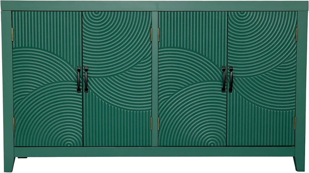 Farmhouse Accent Cabinet with 4 Doors, Mid Century Modern Pantry Cabinet, foe Entryway Living Dining Room Bedroom,for Kitchen Home