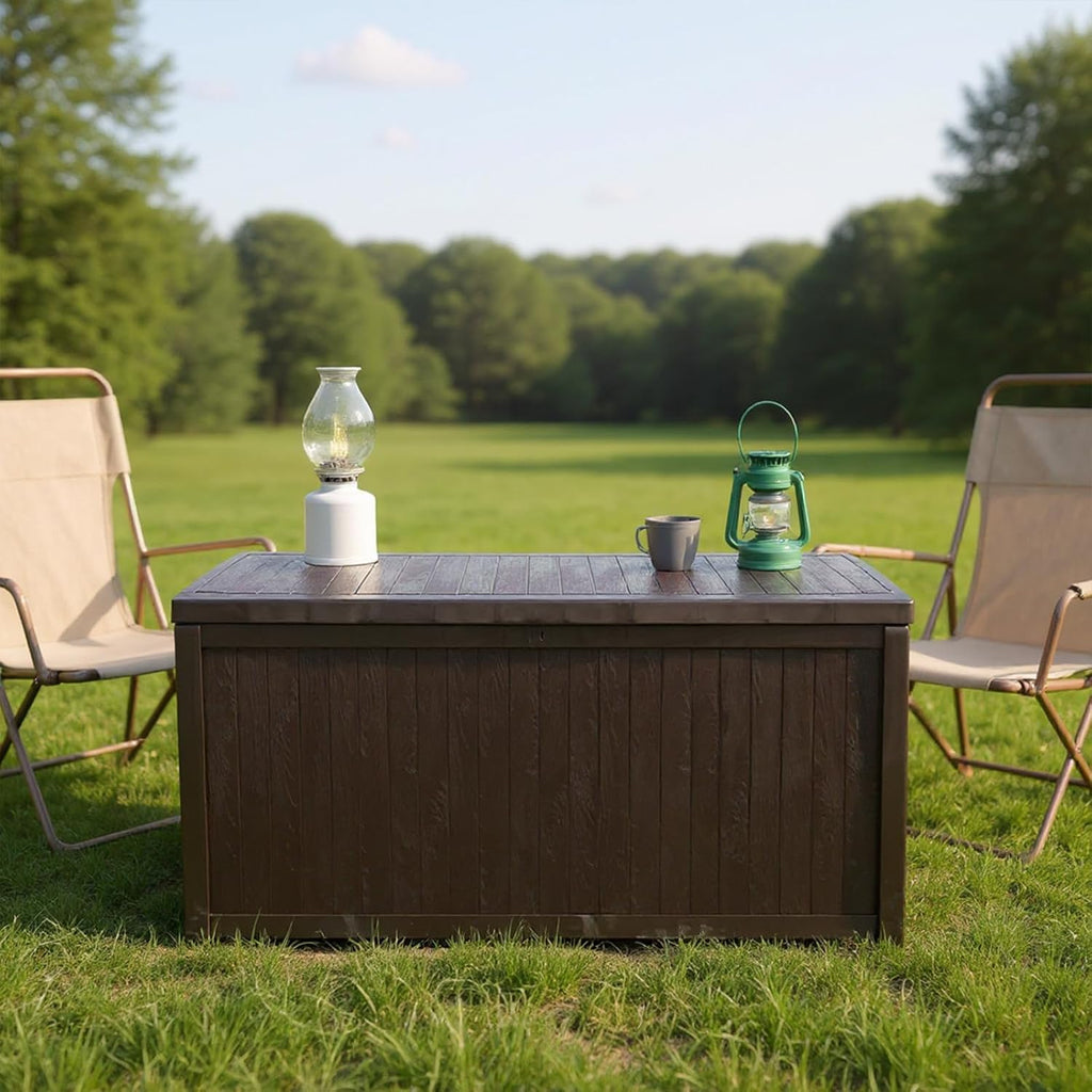 Large Storage Bench Lockable Outside Storage Box Container Waterproof for Furniture Outdoor Cushions Garden Pool Tools